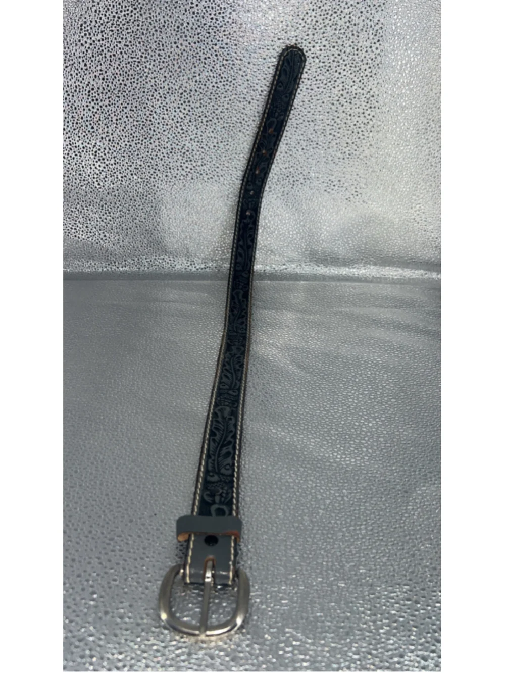 Men's Unbranded Black Brown Embossed Leather Belt One Size